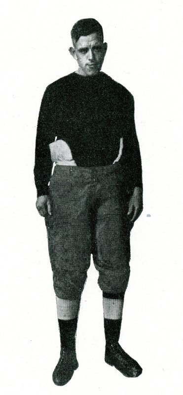 Photo of Albert E. Behmer, Class of 1919, in Football Gear