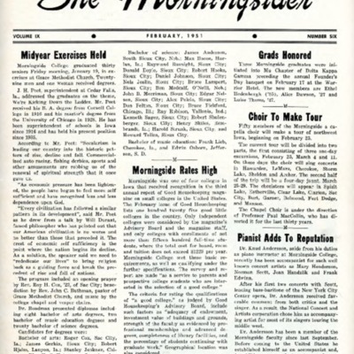 Morningsider: Volume 9, Number 6 (1951-02)