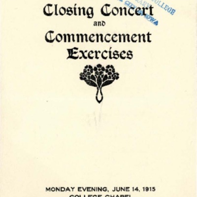 Morningside Conservatory of Music Closing Concert and Commencement Exercises, June 14, 1915