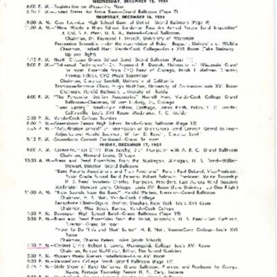 Eighth Annual Mid-West National Band Clinic, 1954