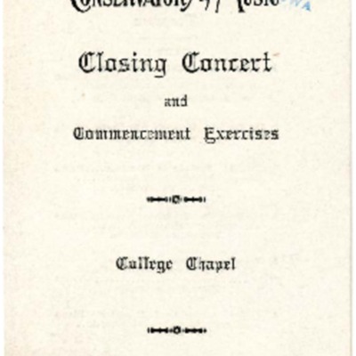 Morningside Conservatory of Music Closing Concert and Commencement Exercises, June 09, 1913