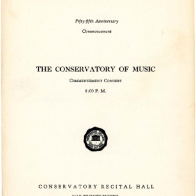 Morningside College Fifty-Fifth Anniversary Commencement Concert, Morningside Conservatory of Music, May 28, 1949