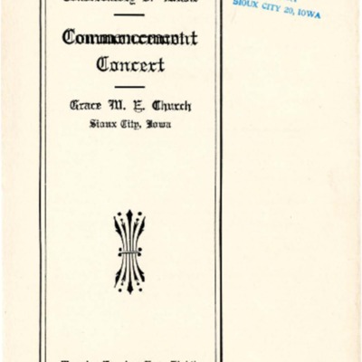 Morningside Conservatory of Music Commencement Concert, June 8, 1909