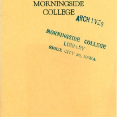 Madrigal Club, Morningside College, Annual Home Concert, May 1, 1924